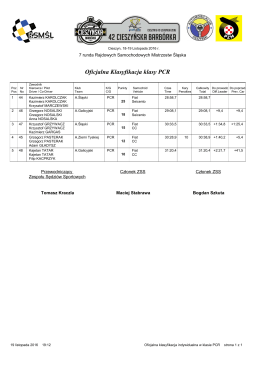 Oficjalna Klasyfikacja klasy PCR