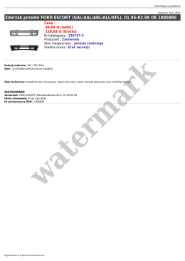 Zderzak przedni FORD ESCORT (GAL/AAL/ABL/ALL/AFL), 01.95
