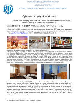 Sylwester w bydgoskim klimacie