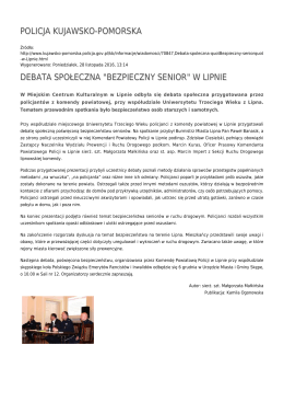 "bezpieczny senior" w lipnie - Policja Kujawsko