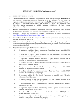 1 REGULAMIN KONKURSU &bdquo;Najpiękniejsze święta&rdquo;