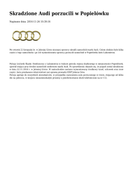 Skradzione Audi porzucili w Popielówku