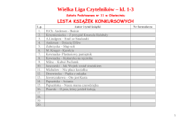 Lista książek 1-3 - Szkoła Podstawowa Nr 11 w Oświęcimiu