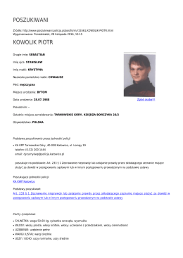 Generuj PDF - Poszukiwani