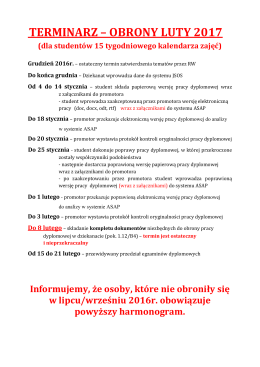 TERMINARZ – OBRONY LUTY 2017
