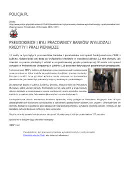 policja.pl pseudokibice i byli pracownicy banków wyłudzali kredyty i