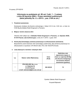 Informacja na podstawie art. 86 ust. 5 pkt. 1