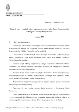 Opinia do ustawy o zmianie ustawy o powszechnym obowiązku