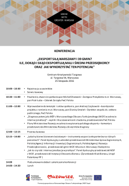 konferencja „eksport siłą warszawy i 39 gmin? ile, dokąd i