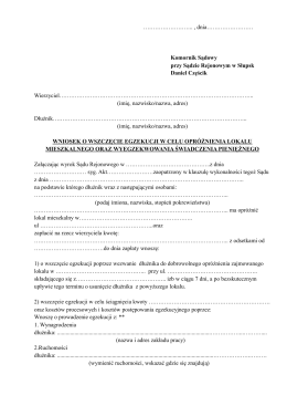 Wniosek egzekucyjny o eksmisję