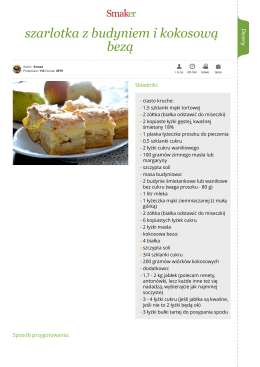 szarlotka z budyniem i kokosową bezą