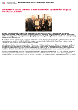 Wchodzi w życie umowa o uznawalności dyplomów między Polską