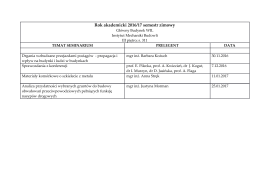 Rok akademicki 2016/17 semestr zimowy