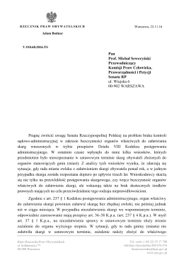 Wystąpienie ws. braku kontroli sądowo
