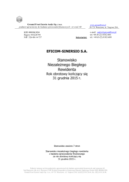 Stanowisko Niezależnego Biegłego Rewidenta