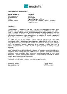 Wyb&oacute;r biegłego rewidenta