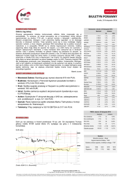 Odbicia ciąg dalszy - Dom Maklerski BDM SA