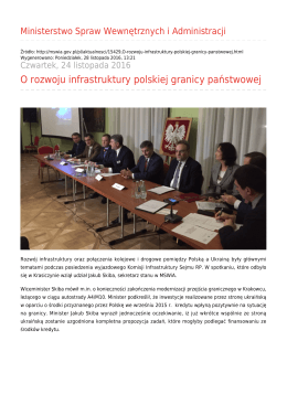 O rozwoju infrastruktury polskiej granicy państwowej