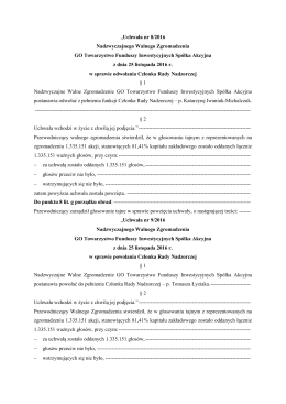 Uchwała nr 8/2016 Nadzwyczajnego Walnego