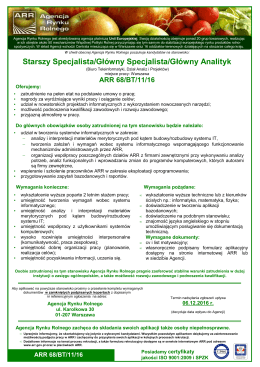Specjalista/Starszy Specjalista/Gł&oacute;wny