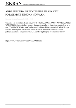 andrzej duda prezydentrp ułaskawił potajemnie zenona nowaka