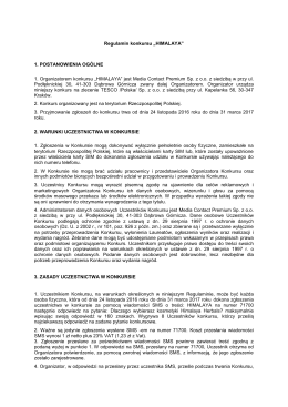 Regulamin konkursu