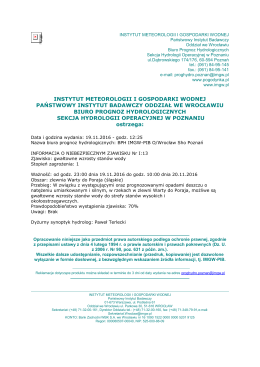 gwałtowne wzrosty stan&oacute;w wody