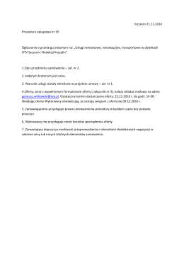 Szczecin 21.11.2016 Procedura zakupowa nr 19