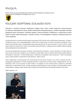 POLICJA.PL POLICJANT ADOPTOWAŁ OCALAŁEGO KOTA