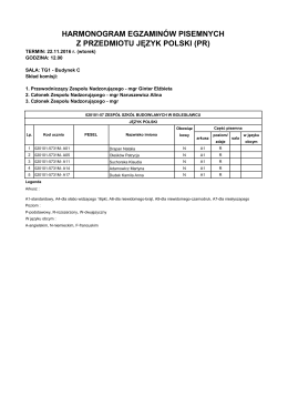 próbna matura z języka polskiego w zakresie rozszerzonym, czas