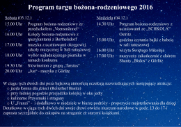 Program targu bożona-rodzeniowego 2016