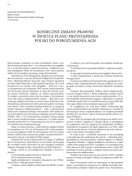 kONiecZNe ZMiANy PrAWNe W ŚWietle PlANU PrZystąPieNiA