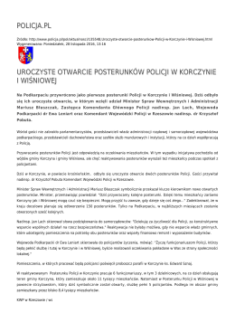 policja.pl uroczyste otwarcie posterunków policji w korczynie i