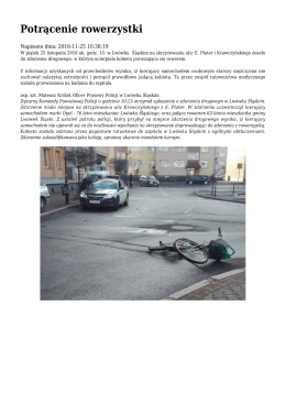 Potrącenie rowerzystki