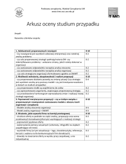 Arkusz oceny studium przypadku