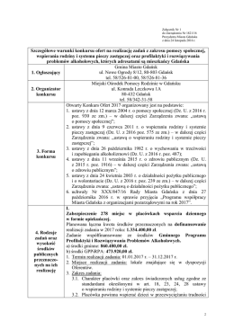 Szczeg&oacute;łowe warunki konkursu wraz z załącznikami
