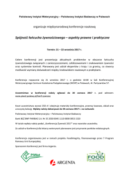 Konferencja komunikat - Państwowy Instytut Weterynaryjny
