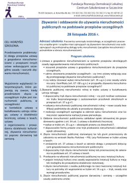 Opis szkolenia