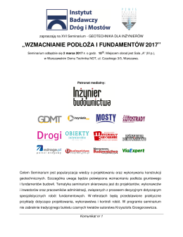wzmacnianie podłoża i fundamentów 2017
