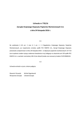 Uchwała Nr 0778-2016
