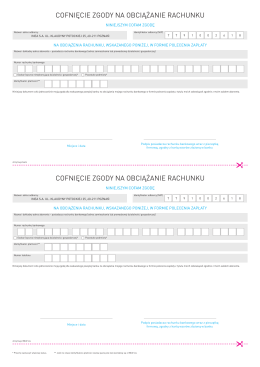 cofnięcie zgody na obciążanie rachunku cofnięcie zgody na