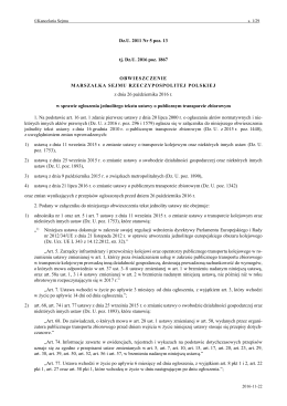 publicznym transporcie zbiorowym