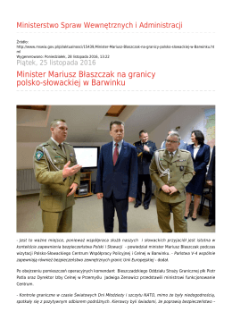 Minister Mariusz Błaszczak na granicy polsko
