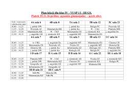 Plan lekcji dla klas IV - VI SP i I - III GS. Piątek 25.11.16 próbny