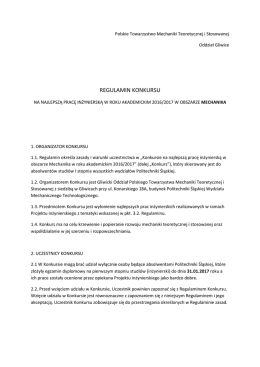 regulamin konkursu - Polskie Towarzystwo Mechaniki Teoretycznej i