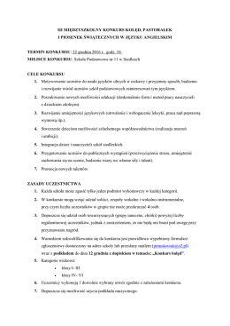 regulamin konkursu - Szkola Podstawowa nr 11