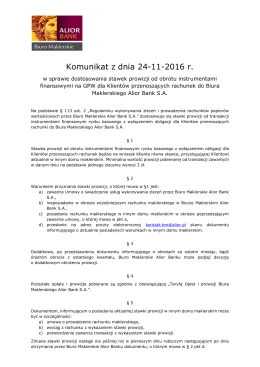 Komunikat z dnia 24-11-2016 r.