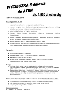 Szczeg&oacute;łowe informacje o wycieczce do Grecji