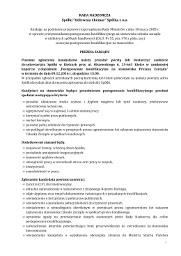 Prezes Zarządu - Odlewnia Chemar