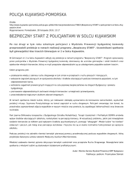 policja kujawsko-pomorska bezpieczny start z policjantami w solcu